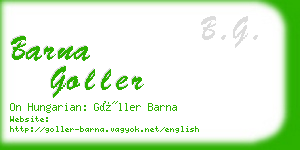 barna goller business card